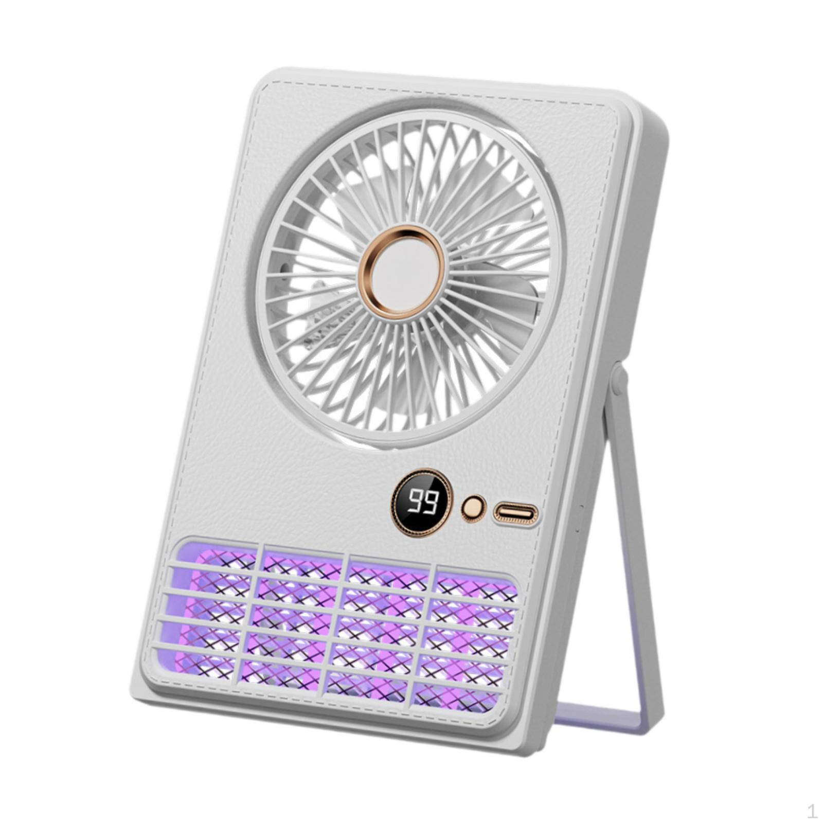 

Bug Zapper Desktop Fan 5 Speeds Wind Multifunctional for Home Office Camping White Plug In