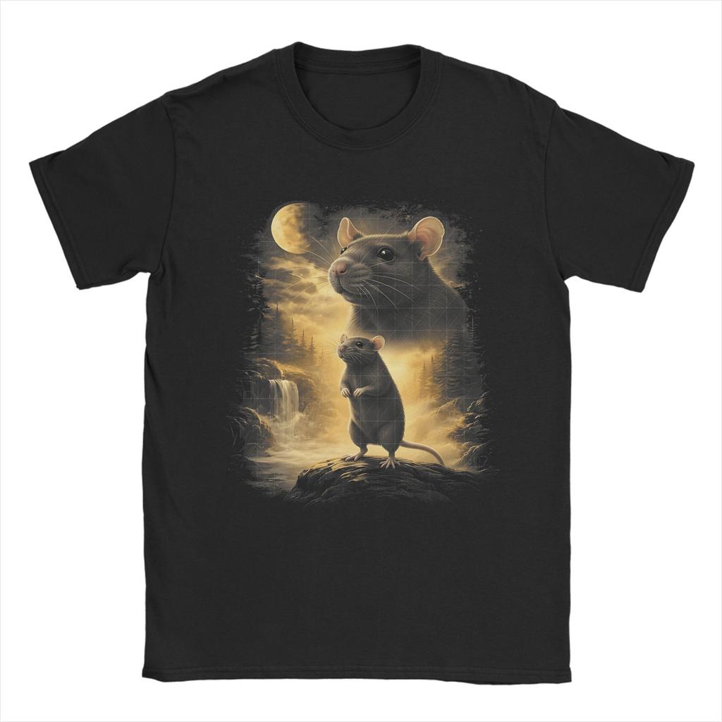 Unisexs TShirts 3 Ferret Moon Howling Ferret Head Funny Vintage 100 Cotton Tees Short Sleeve T Shirts Crewneck Clothing Summer