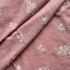 CraftDesignL Floral Cotton Embroidered Japanese Fabric for Quilting, Designer Linen Cotton by Yard (Pink)