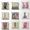 Tropical Fruit Painted Pineapple Linen Pillow Pillow Case Casual Comfortable Car Sofa Office Cushion Cover