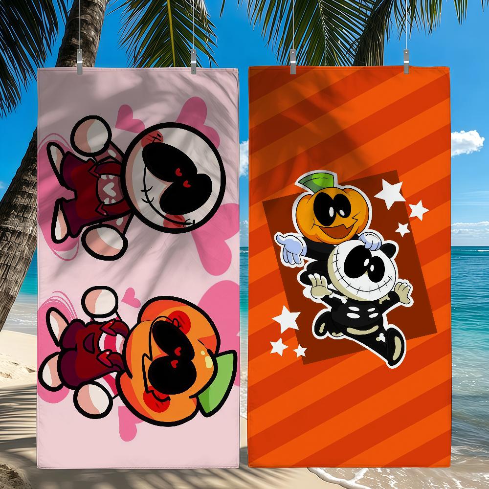S-Spooky M-Month cute Pump Halloween Towel Quick Drying Beach Towels Are Suitable For Swimming Pools Camping Yoga And The Gym