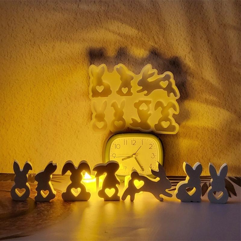 Food Grade Silicone Mold Easter Rabbit Shape Crafting Moulds Soft Flexible Moulds Silicone Texture for Hand-Making