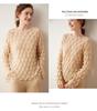 Women's High-End French Cashmere Sweater: Hollowed-Out, Round Neck, Bell Sleeves, 2024 Trend