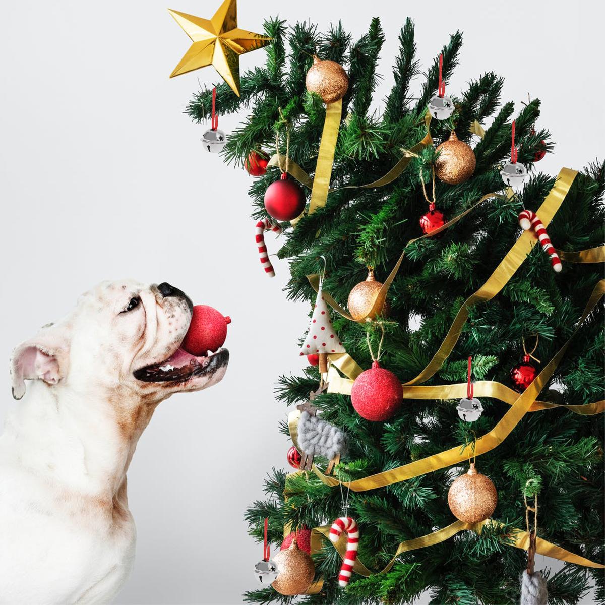 

10pcs Jingle Bells Decor Set 4Cm Golden Christmas Bells 10M Ribbon Handmade Hollow Diy Accessories Party Ornament Hanging other