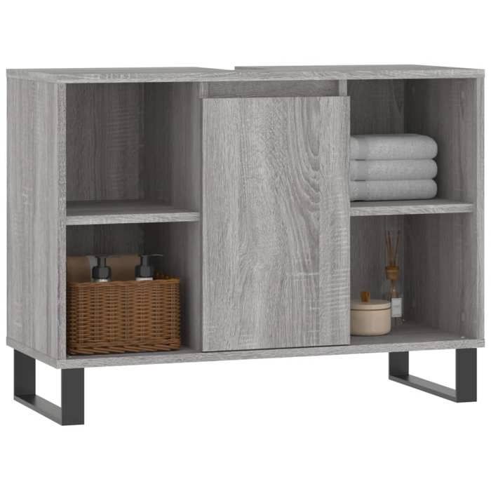VidaXL Armoire salle de bain sonoma gris 80x33x60 cm bois d'ingénierie 831642