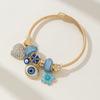 DIY Beaded Bracelet Blue Evil Eye Charm Rhinestone Heart Flower Fashion Jewelry Accessory for Women Girls