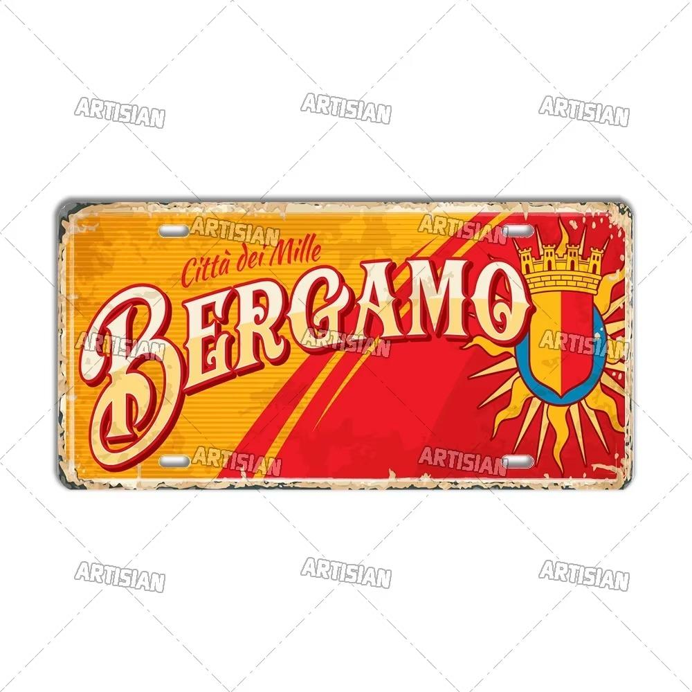 Artisian Italy City State Travel Car Plate Province Metal Sign Landmark License Plate Decorative Tin Plaque Wall Decor Piece