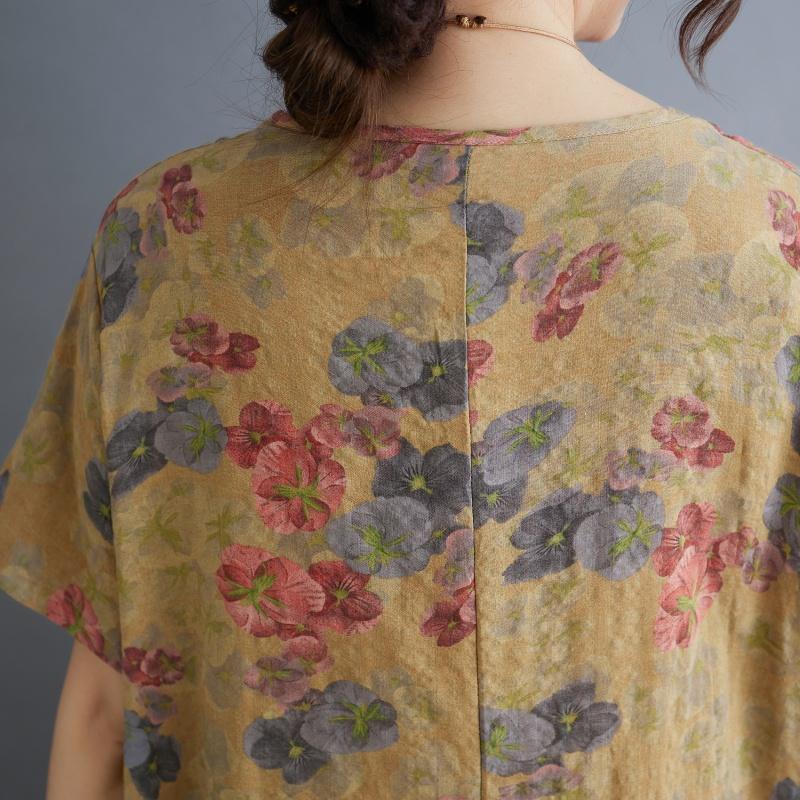 DIMANAF New 2026 Women Plus Size Summer Beach Sundress Loose Casual Maxi Lady Floral Print Dress Long Dress