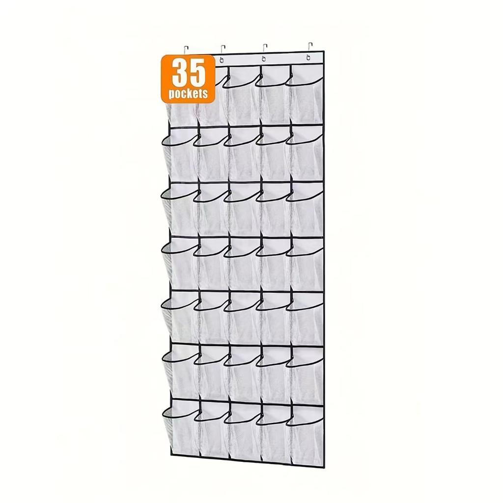 Suport de pantofi de agățat pe ușă cu 12/14/24/28/35/40 de buzunare mari din plasă Organizator de pantofi suspendat pentru dulap Suport Suport de pantofi de agățat