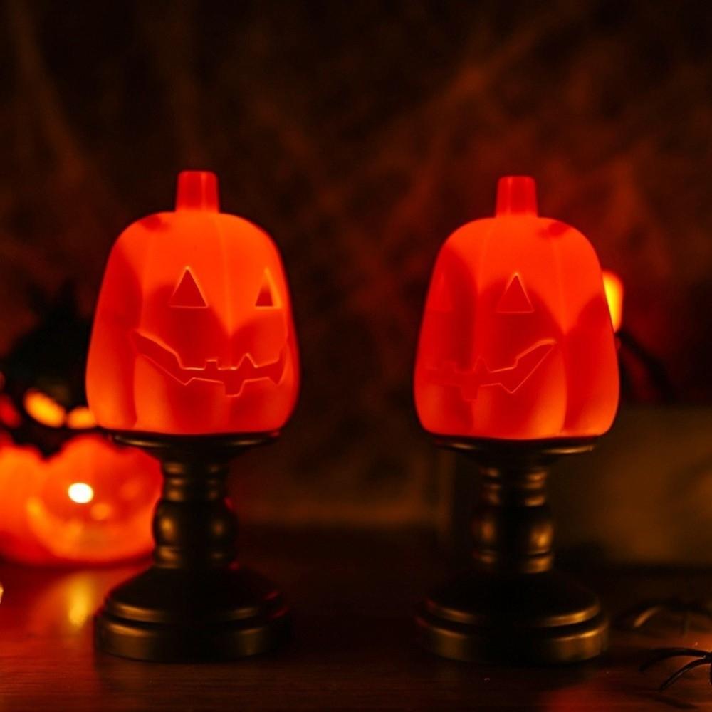 Realistic Pumpkin Candle Holder Black Cat LED Pumpkin Light  Ghost Festival Decor