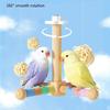 Funny Perches Toy with Rotating Ball Wooden Parrots Ferris Wheel Toy with Perches Windmills Toy For Parakeets Cockatoos