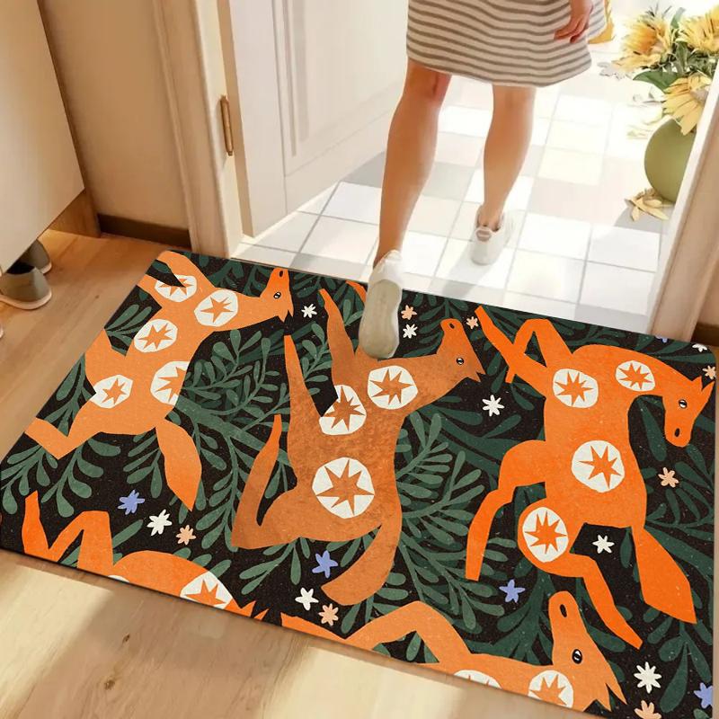 

Playful Green Starry Pegasus Non-slip Washable Door Mat for Entryway Kids Room Home Decoration 40cm x 60cm