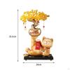 Fortune Tree Lucky Cat Statue and Figurine Art Collection Birthday Gift Tabletop Decoration
