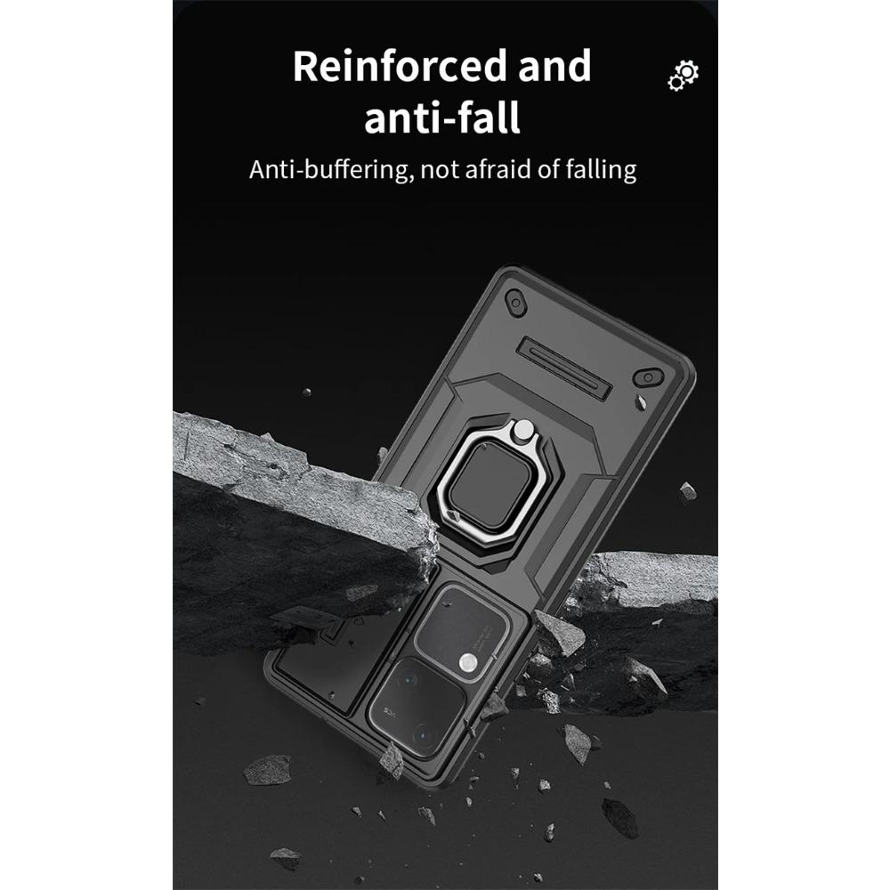 Armor Shockproof Case for Vivo V30 Pro Protective Cover Ring Magnetic Car Holder Business Full Protection Cover