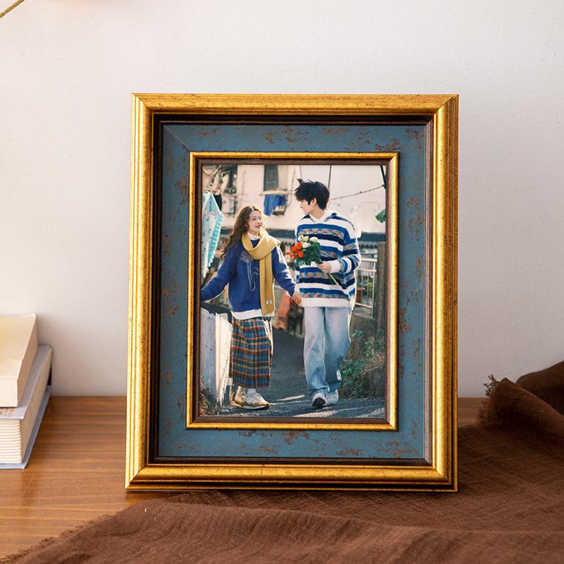 Vintage European-style Photo Frame Empty Frame Display Stand Wall Panels Interior Home Decoration Vintage Wooden Frame