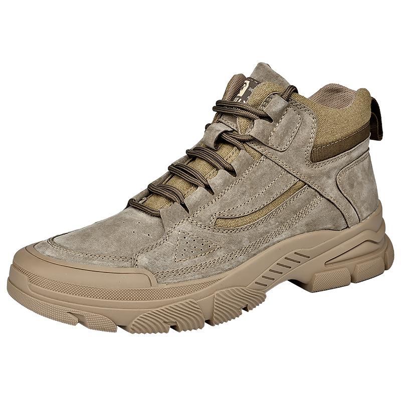 Men's High Top Shoes Plush Style Men's Outdoor Hiking Shoes Trend Men's Work Clothes Shoes Thick Soled Men's Casual Shoes