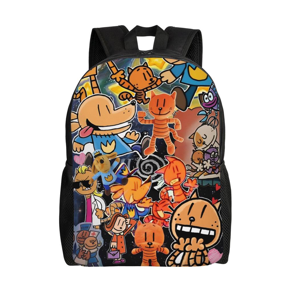Dog Man Cartoon Teenage Backpack Outdoor Student Business  Daypack for Men Women College Canvas Bags