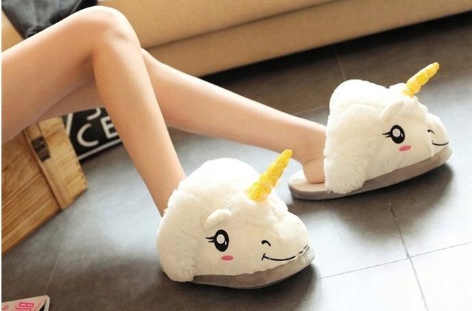 White Unicorn Slippers Universal Unisex Plush Slippers Super 36-41 ONESIES