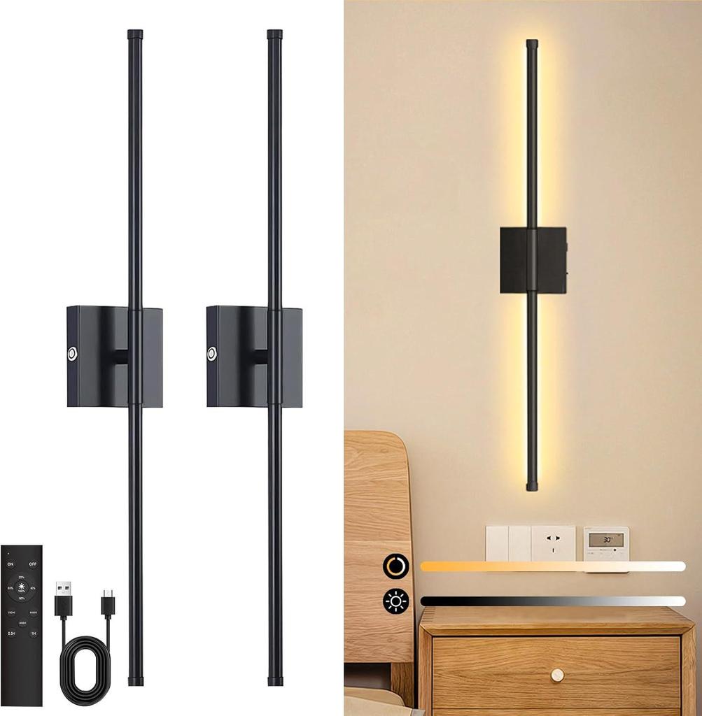 Remote-Controlled Rechargeable Three-Color Wall Light for Living Room, Bedroom, and Stairwell