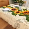 Sonnenblumen Rechteckige Tischdecken Gelbe Blumen Blätter Gedruckte Tischdecke Für Bauernhaus Feiertag Hochzeitsparty Esstisch Dekor