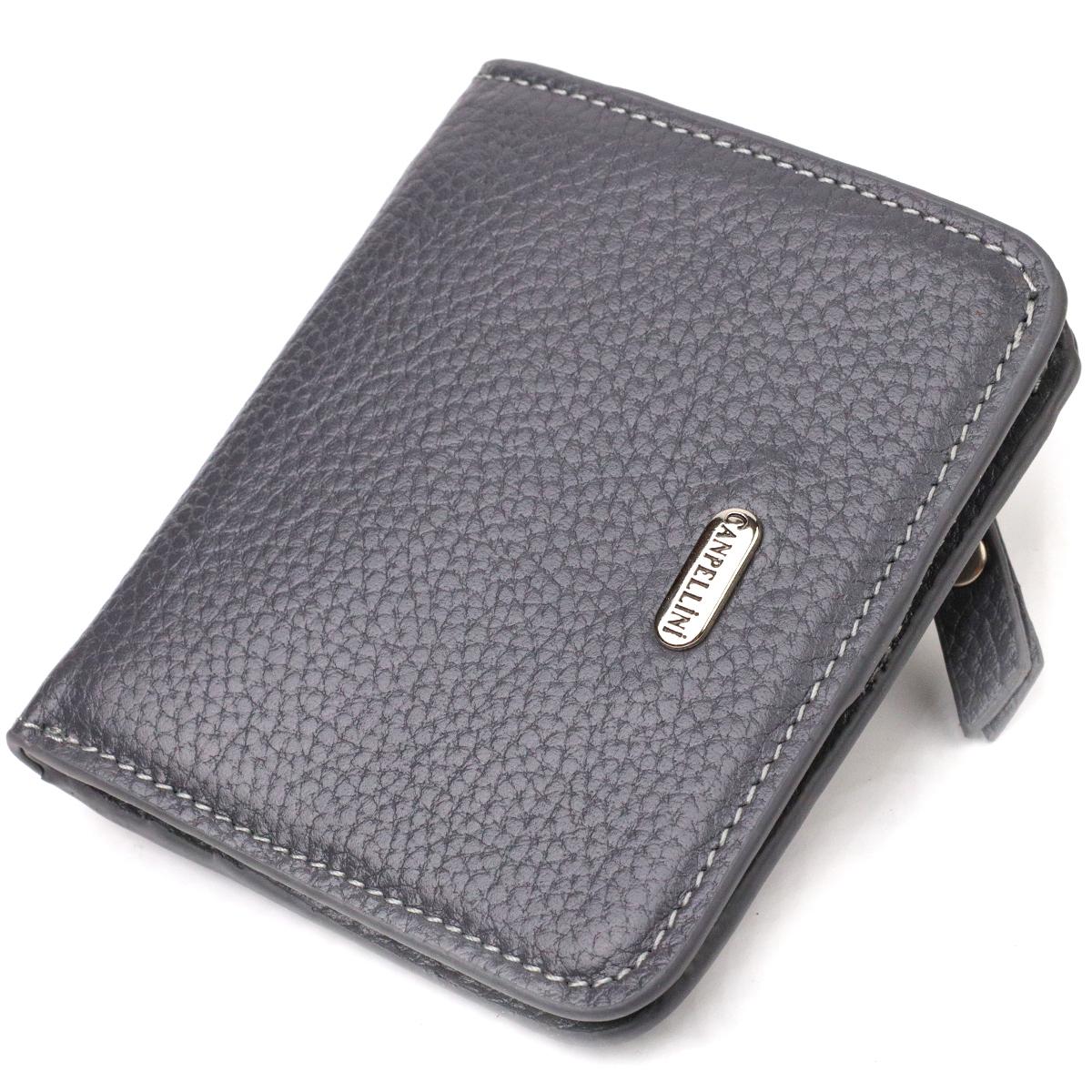

Laconic women s wallet small size made of genuine flotar leather CANPELLINI 21801 Gray