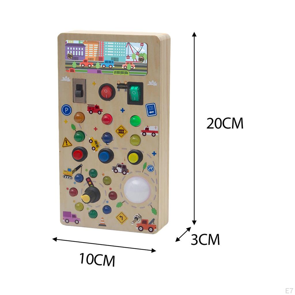 LED-Schalter Spielzeug beschäftigt Bord sensorischen Montessori Holz für Geburtstagsgeschenke jungen Mädchen