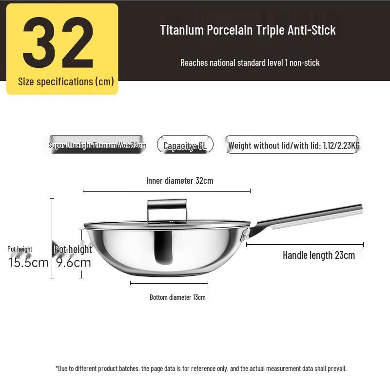 Chu Da Huang 32cm Titanium Stir-Fry Pan & Kitchen Utensil Set