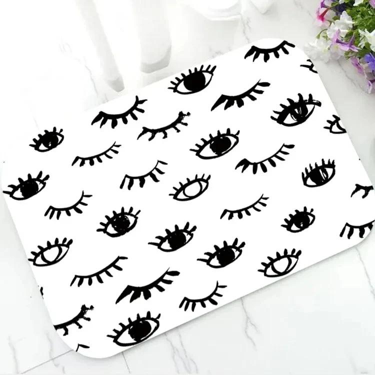 Fashion Rose Gold EyeLash Welcome Mat Bedroom Hallway Entrance Floor Mats Carpet for Living Room Soft Anti-slip Area Floor Rugs