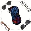 2D-Vintage Floral Pattern Protective Zipper Sunglasses Case, Portable Eyewear Container, Stylish Decorative Spectacle Pouch for Women Travel Accessory