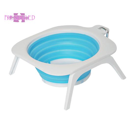 Pet Food Bowl Foldable,Dog Bowl with Stand, Easy To Clean - for Traveling, Hiking, Camping