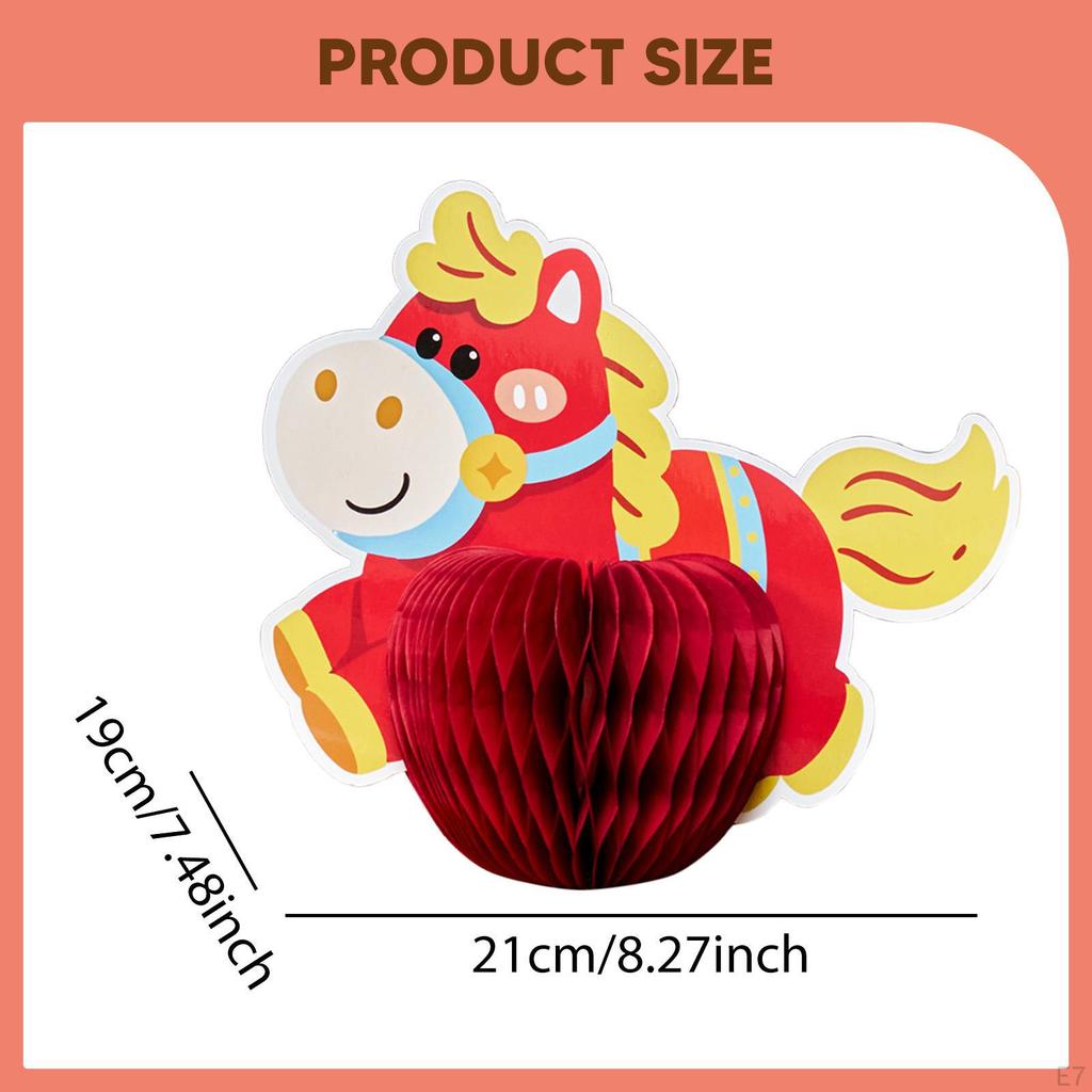 Horse Honeycomb Centerpiece Chinese Year Decoration Paper Ornament for