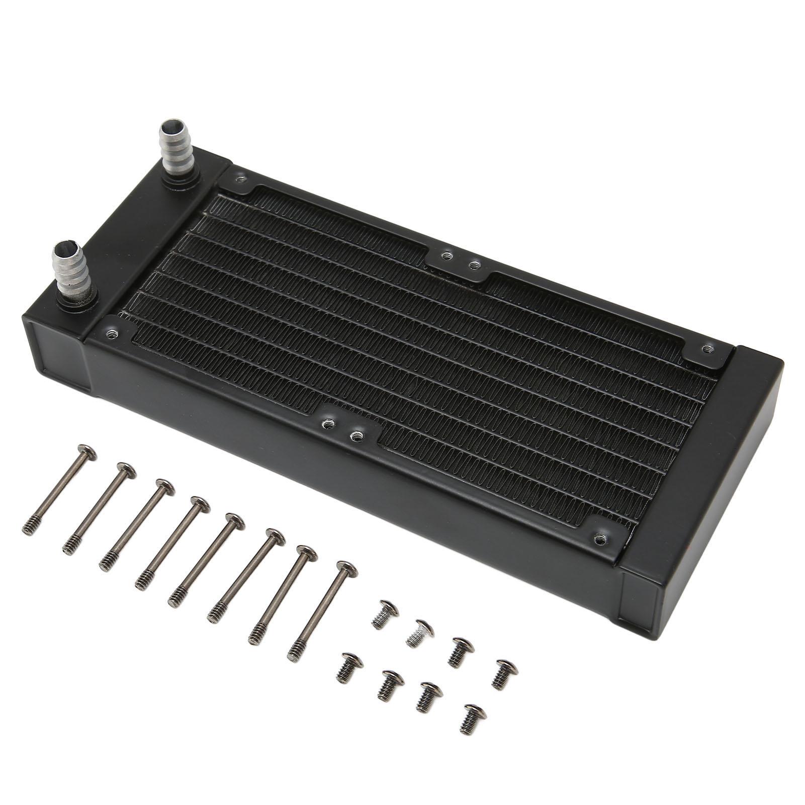 

Радиатор водяного охлаждения 8 трубок 9,5 мм штуцер 80 мм двойные вентиляторы алюминиевый теплообменник с винтами для компьютера принтера