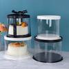 5pcs PET Clear Cake Boxes Round Transparent Cake Gift Packaging Box 4/6inch Single Layer Birthday Party Present Decor Gift Bags