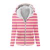 Women's Fashion Printing Sweatshirt Loose Hooded Plush Zip Up Jacket Top