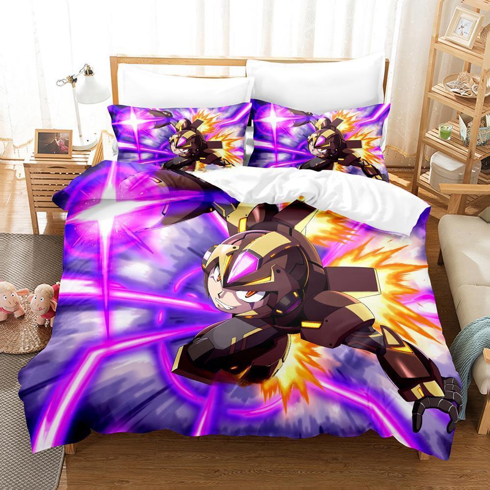 Mega Man X DiVE Bedding Set Single Twin Full Queen King Size Bed Set Adult Kid Bedroom Duvet Cover Sets 3D Anime Bed Sheet Set