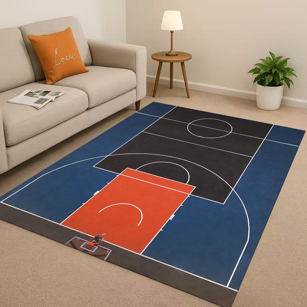 27 Style Basketball Court Art Living Room Non Slip Area Rug Soft Carpet for Bedroom Playroom Sofa,Easy Clean Home Decor Doormat
