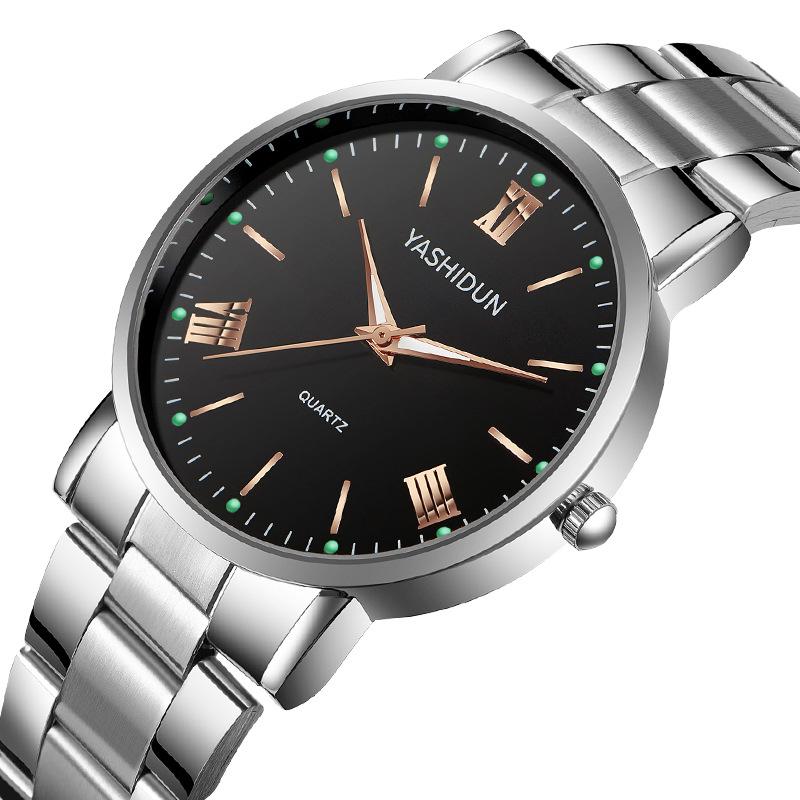 Luminous Quartz Watches: Stylish Men's, Women's & Couple's Waterproof Designs with Steel or Leather Bands