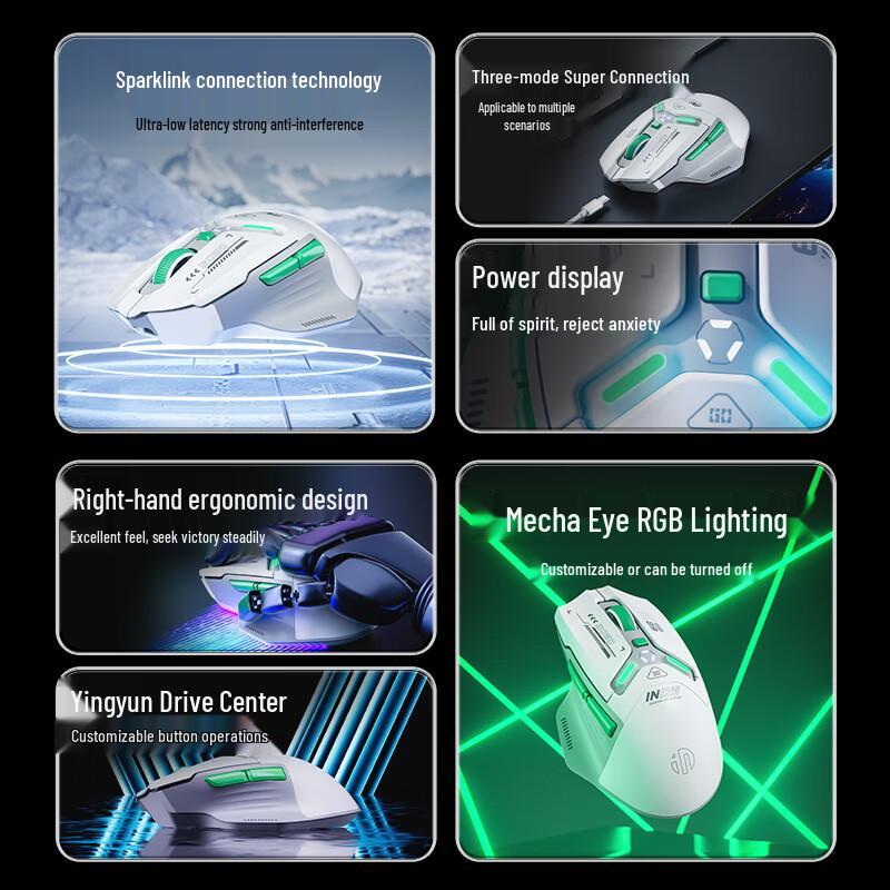 INPHIC IN9 Three-Mode Wireless RGB Gaming Mouse