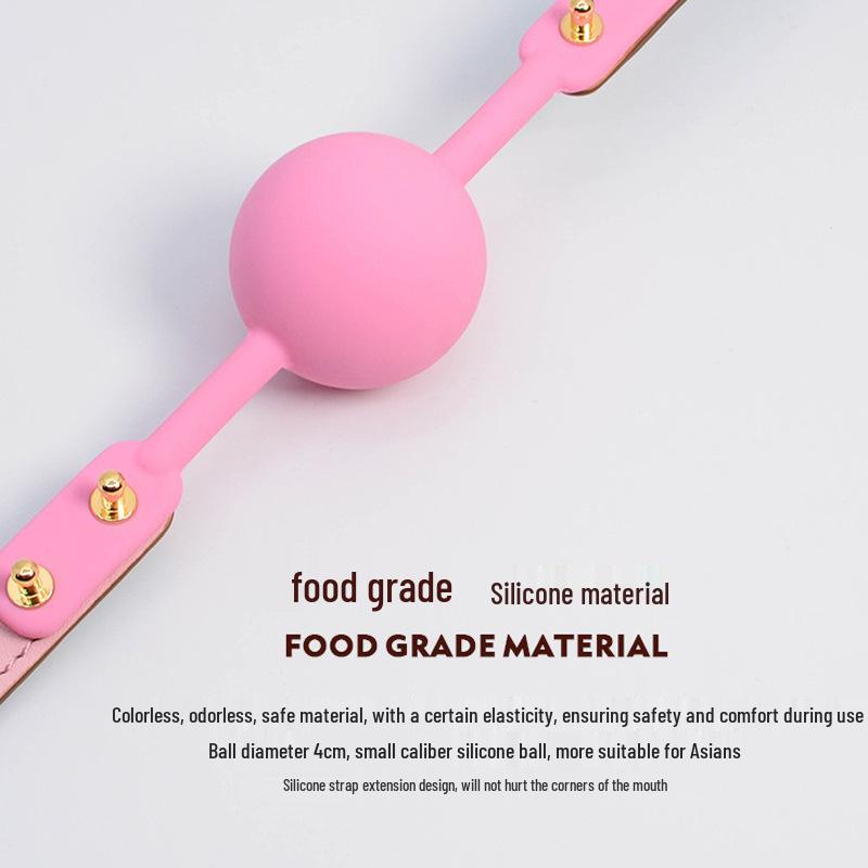 Men's Small Silicone Cowhide-Style Gag Ball with Breathable Hole for Deep Throat Comfort