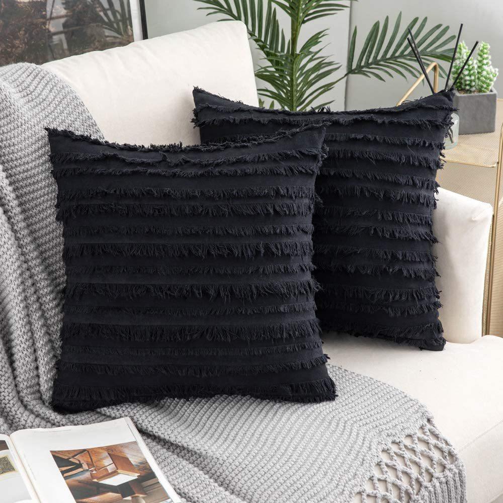 Tassel Pillow Case Home Office Sofa Bay Window Pillow Bohemian Striped Cushion Car Lumbar Pillow