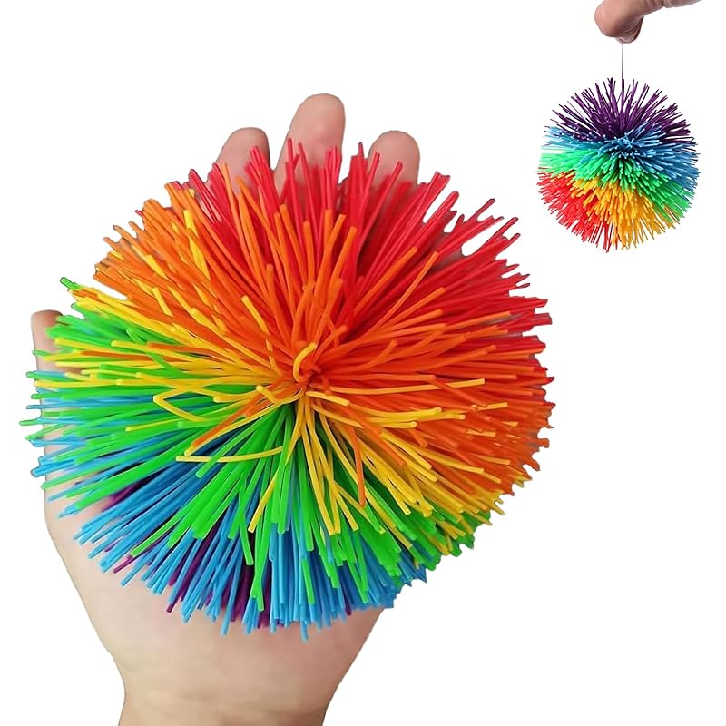 

Set of 5 100mm Kush Balls, Regular Size Silicone Rubber Balls, Multicolored, Stress Relief Toy, Throwing Toy for Kids and Adults (10cm, 5 Balls)
