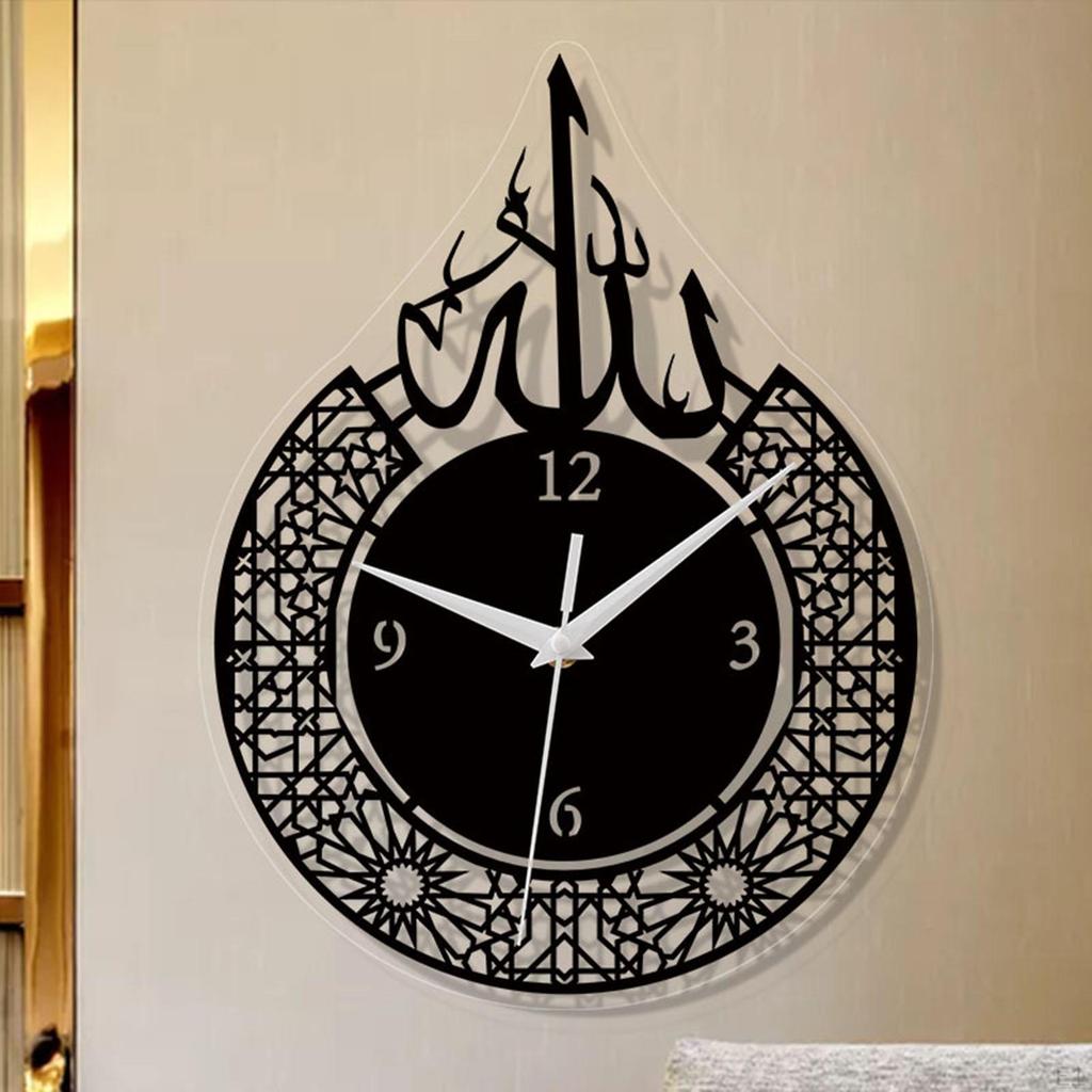 Wall Clock, Digital Clock Pendulum Silent, Hanging Decorations for Living Room Bedroom Eid