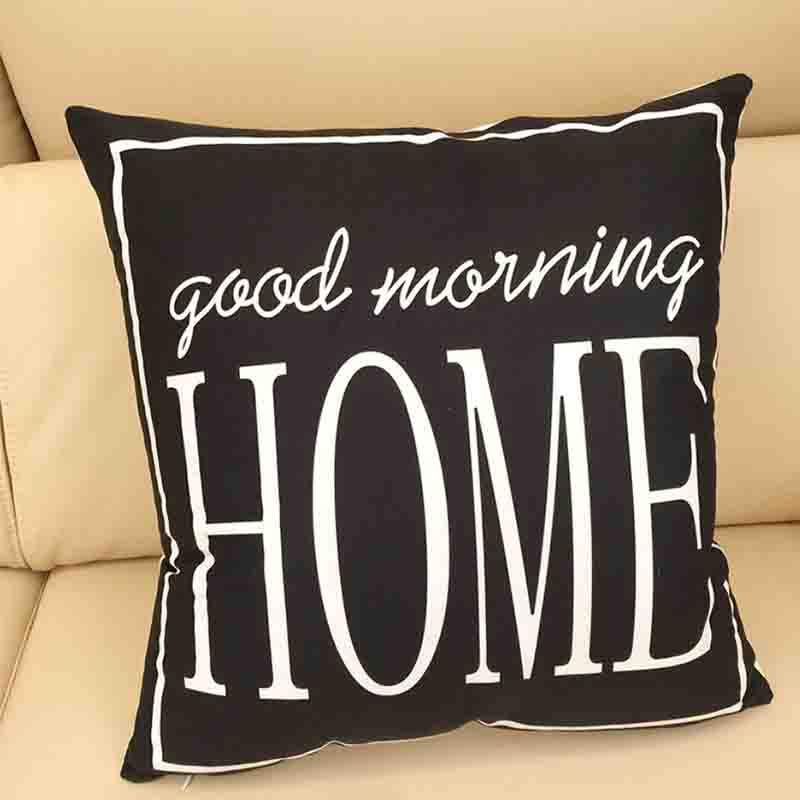 Square Nordic Pillow Case Double-sided Pillowcover Simple Fashion Black and White Geometric Pillow Car Sofa Office Bedside Back Cushion Cover