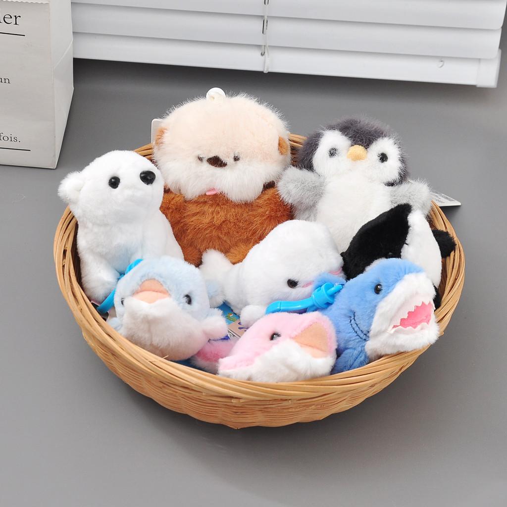 Ocean Baby Series Plush Penguin Keychain With Short Plush Fur For Backpack Decoration
