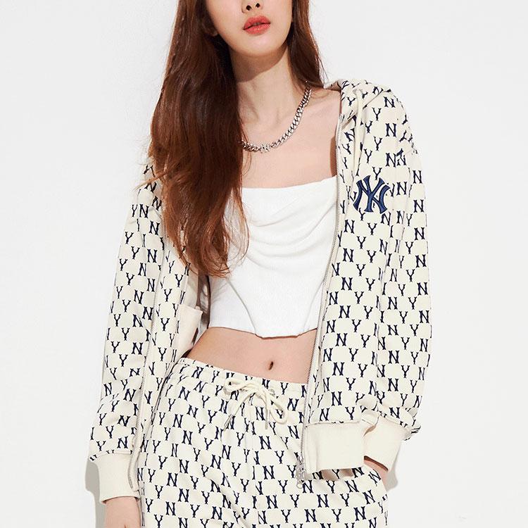 New MLB Old Flower Sweatshirts Unisex Cream 3ATRM0121-50CRS