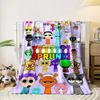 Colorful cartoon characters with big round eyes and varied designs. for all seasons blanket lunch break throw gift