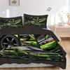 3pcs Anime Car Racing Bedding Set - Includes One Quilt Cover and Two Pillowcases (No Core) - Home Decor, Holiday Gift, Polyester Fabric, Ani