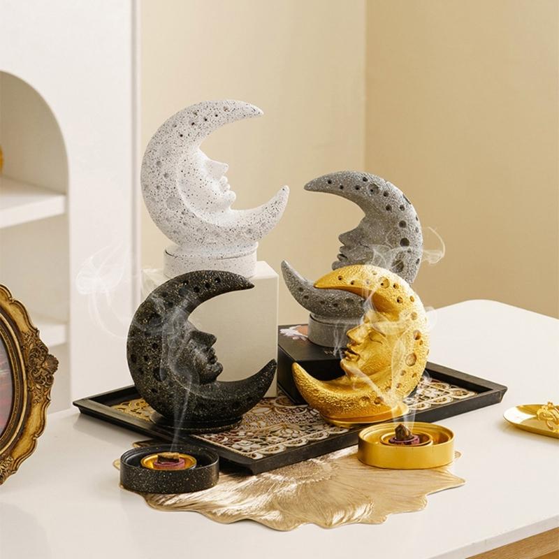 Cultural Resin Incenses Holder Ramadans Decors Moon God Sculpture Gift For Home top sale