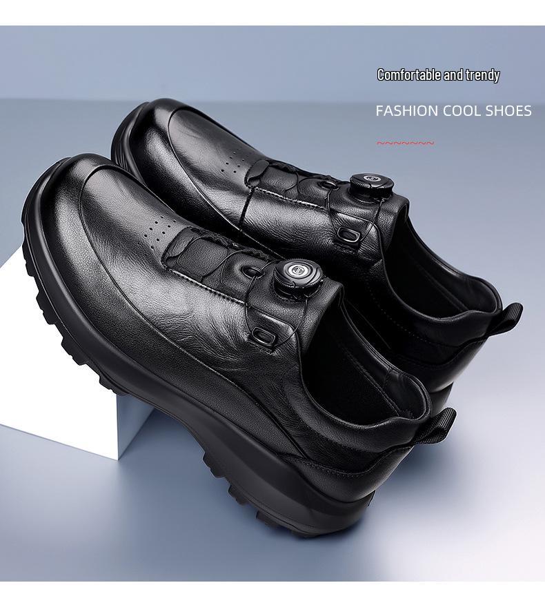 Men's Spring 2026 Rotating Buckle Leather Shoes - Business Casual, Outdoor Fashion, Sports, Travel, and Mountaineering.