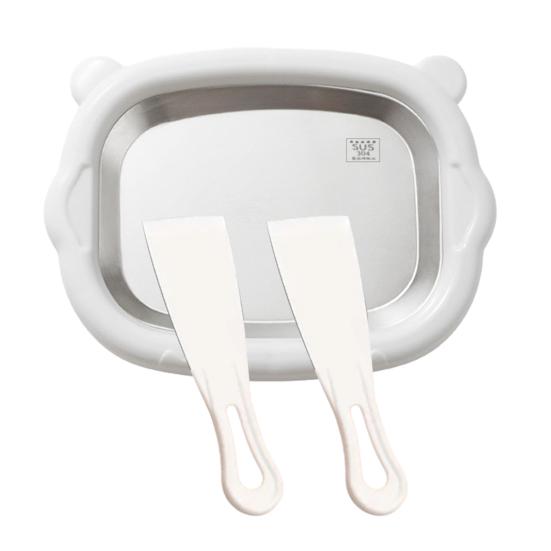 

Машина для жареного йогурта Yousheng Портативная домашняя машинка для приготовления роллов из мороженого Поддон для заморозки из нержавеющей стали с 2 лопатками Не содержит БФА Поддон для приготовления роллов из мороженого белый